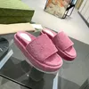 Designer Sandal Fashion camurça grossa Brand Slipper Slide Women's Slide Sandal With Lnterlocking G Indoor Home Lovely Sunny Beach Man Slippers 01