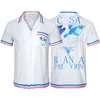 2023 Casablan-c Camicia da uomo Designer Abbigliamento Camicia Maglietta Uomo Manica corta Camicie firmate Felpa Abbigliamento Alta qualità Nuovi 20 colori