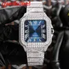 Armbandsur Luxury Custom Bling Iced Out Watches White Gold Plated Moiss Anite Diamond Watchess 5a High Quality Replication Mechanical VLZL