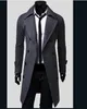 Men's Clothing Winter Trend Irregular Overcoat Oblique Zipper Pocket Lapel Men Wool Coat 4 Colors Medium Long Jacket