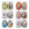 6 Pieces Easter Bunny Dress Printing Alloy Metal Trinket Tin Easter Eggs Shaped Candy Box Tinplate Case Party Decoration Z1123183s