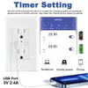 Smart Power Pult Plugs Wi -Fi Smart Wall Outlet с USB Charger Double US Plugck Switch Switch Smart App