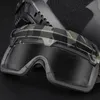 Óculos de proteção para capacete tático, antiembaçante, transparente, caça, airsoft, paintball, tiro, jogo de guerra, cs, óculos de segurança