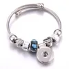 Bracelets porte-bonheur élasticité bouton pression Bracelet coeur cristal bracelets perles fabrication de bijoux ajustement 18 MM Buttons3184
