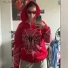 Kvinnors hoodies tröjor Hip Hop Women Hoodies Gothic Spider Web Print Hooded Zip Up Jacket Coats Grunge Y2K Overdimensionerade Streetwear Men's Sweatshirt Tops T230727