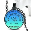 Pendentif Colliers Mon Ami Aujourd'hui Temps Collier En Verre Lettre D'amour De Maman À La Main Art Po Cabochon Famille Cadeaux Bijoux Drop Delivery Dhes9