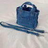 Sacos de noite de tecido jeans feminino pequena bolsa de ombro menina bolsa de tecido de lona azul claro pequena bolsa casual alça removível bolsa feminina com zíper 230726