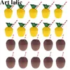 12 Pz / lotto Plastica Ananas Cocco Bere Tazza Frutta Forma Succo Tazze Feste Hawaii Luau Compleanno Estate Spiaggia Piscina Party Decor314u