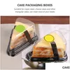 Packing Boxes Cake Slice Box Container Cheesecake Pies Holder Clear Plastic Triangle Cakes Restaurant Dessert Case Drop Delivery Offic Dhvj0