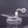 Gros narguilé verre Bong brûleur à mazout petit réservoir bécher fumer conduites d'eau percolateur Dab Rigash Catcher avec tuyau de brûleur à mazout de 30mm prix le moins cher DHL gratuit