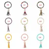 31 Styles Leopard Leather Bracelet Key Chain PU Wrist Round Tassel Pendant Wristbands Sports Floral Keychain Bracelet Key Rings