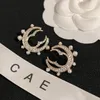 Designer Moon Diamant Boucles D'oreilles Marque De Luxe Logo Perle Boucles D'oreilles Mode Nouvel Fiançailles Amour Voyage Bijoux Haute Qualité Charme Femmes Cadeau pendentifs d'oreille