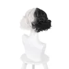 Party Hats Movie Cruella Wig Short Wigs For Halloween Cosplay Women Black White Synthetic Hair Cap325C