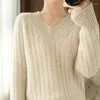 여성 스웨터 캐시미어 가을과 겨울 스웨터 v- 넥 순수 울 풀오버 플러스 크기 따뜻한 니트 바닥 아웃복