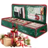 Sacs de rangement emballage papier emballage organisateur avec poches sous lit support de décoration de noël pour ruban et cadeaux