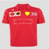 T-shirt di Formula Uno La nuova maglietta rossa della squadra di f1 Tuta da squadra per gli appassionati di auto Tuta da corsa personalizzata T-shirt con risvolto a maniche corte t293e ad asciugatura rapida