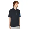 bonzero yarn-dibbon blue four bar bar polo shirt men and women's new new shore shore