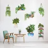 Decorative Flowers 3D Realistic Green Plant Wall Sticker Foldable Creative Aisle Decal Garden Decor For Kitchen Bedroom Porch