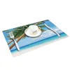 Runner da tavola 4/6 pezzi Set tappetini Albero di cocco tropicale Hawaii Tovagliolo da spiaggia Accessori da cucina Tovagliette decorative per feste domestiche