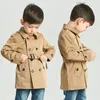 Tench coats Spring Autumn Children Parka Trench Coats For Boy Fashion Kids Windbreaker Jacket Waistband Teenager 12 Years Outerwear 230726