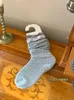 Femmes Chaussettes Gris Veau Bas D'hiver Fille Épaissie Solide Couleur Minceur Mignon