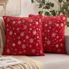 Cushion/Decorative 43x43cm Christmas Cushion Cover Plush Fur Snowflake Print Cushion Covers Decorative Cover for Sofa Livingroom Home Decor