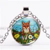 Pendant Necklaces Two Little Cute Art Necklace Mtistyle Patterns Fashion Animal Glass Sier Color Chain Flower Drop Delivery Jewelry Pe Dhych