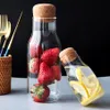 Transparent Glass Jar Cup Säsmöjning Canister med Cork Stopper Cookie Candy Spice Tea Cereal Storage Bottle Coffee Bean Spice Seal290