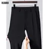 Pantalons pour hommes KUBRO Ice Silk Suit Hommes Loisirs Drapé Droit Coréen Classique Mode Affaires Casual Tenue de soirée Noir Blazer Pantalon 230726