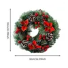 Decorative Flowers PreLit Artificial Christmas Wreath Front Door Wreaths With Pine Cones Berries And Rustic