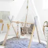 Nordic Style Baby Gym Play Nursery Zintuiglijke Ring-pull Speelgoed Houten Frame Babykamer Peuter Kledingrek Cadeau Kinderkamer Decor C1003264N