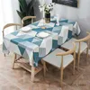 Toalha de mesa estilo simples geométrica impermeável toalha de mesa retangular conjunto de toalha de mesa anti-incrustante toalha de mesa europeia r230727