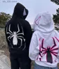 Womens hoodies tröjor y2k zip up hoodie kvinnor gotiska tryck kawaii streetwear tröja vintage kläder lösa hip hop punk kläder toppar t230727