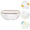 Ensembles de vaisselle décor japonais verrerie transparente Pot bols à bonbons salade décorative brillant à lèvres conteneurs Dessert Snack carré