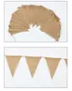 Banner Flags 11M 48 Flags Vintage Jute Burlap Banners Flag Pennant Linen Flags Festival Party Kindergarten For Home Party Wedding Decoration 230727