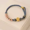 Charm Bracelets Blossom Flower Bracelet For Girls Lucky Transfer Beads Sweet Style Hand-woven Braided Gift