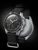 Луны мужчины смотрят полные функции Quarz Chronograph Watch Mission to Mercury 42 -мм нейлоновые роскошные часы с ограниченным тиражом.