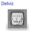 Slimme stekkers Delviz Kristalglas USB-aansluiting Type-C USB-poort EU-standaard 1A 1C Slimme dubbele interface Type-C Snel opladen Stopcontact HKD230727