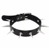 Svart spik choker bälte krage kvinnor pu läder goth choker halsband för kvinnor fest klubb chocker sexiga gotiska smycken197f