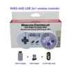 Contrôleurs de jeu Joysticks Manettes de jeu sans fil 2.4GHZ Joypad Joystick Controller pour SNES Super Nintend Classic MINI Console Accessoires à distance x0727