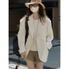 Women's Suits Louvre Spring Summer Korean Style Linen Blazer Loose Casual Coat Woman