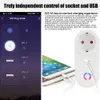 Smart Power Plugs Wireless Socket Power Wi-fi USB Outlet EU Monitor Timer Alex Remote Control Timer Voice Tuya Phone Charger Wifi Smart Plug HKD230727