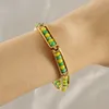 Bangle ALTERA Fashion Green Yellow Beads Babalawo Bracelet Orula Pulsera No Fade Stainless Steel Jewelry for Men and Women Gift Amulet 230726