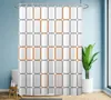 Shower Curtains Waterproof Shower Curtain Bathroom Line Grid Perforation Free Bathroom Partition Curtain Shower Waterproof Curtain 230727