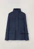 Loro Piano Spring Jackets högkvalitativ Loro Women Piana Solid Color Stand-Up Collar Long Sleeve Coat