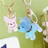 Fashion blogger designer sieraden Cartoon kristal Bulldog sleutelhanger liefhebbers tas hanger mobiele telefoon Sleutelhangers Lanyards Sleutelhangers groothandel YS44