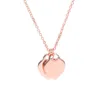 Designer Brand Love Double Heart Tiffays Necklace Womens Versi