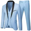 Męskie garnitury Blazers butique Business Business Wedding Groom Suit 3 szt. Zestaw Mężczyzna Slim Fit Plus Size Spodnie Kamizelka 230726