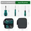 Screwdrivers 10Pcs Screwdriver Set Magnetic Screwdrivers with 5 Flat 5 Phillips Head Heavy Duty Made Non-Slip Cushion Grip Hand Tools for H 230726