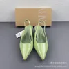 Sandały 2023 Buty Patent skórzany zielony peep na obcasie francuski w stylu mody mody cis-in ctiletto
